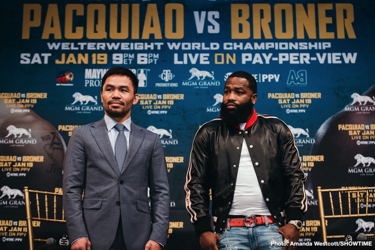 Manny Pacquiao faces Adrien Broner in Las Vegas on Jan.19