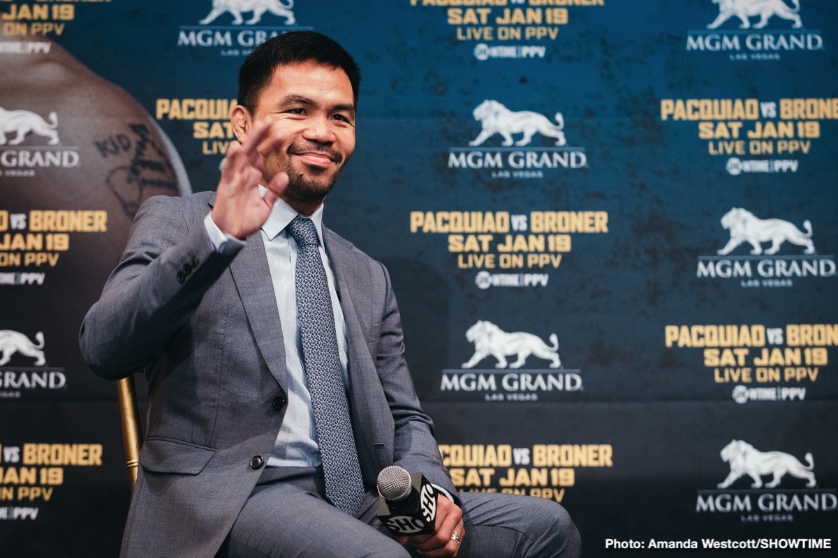 Manny Pacquiao faces Adrien Broner in Las Vegas on Jan.19