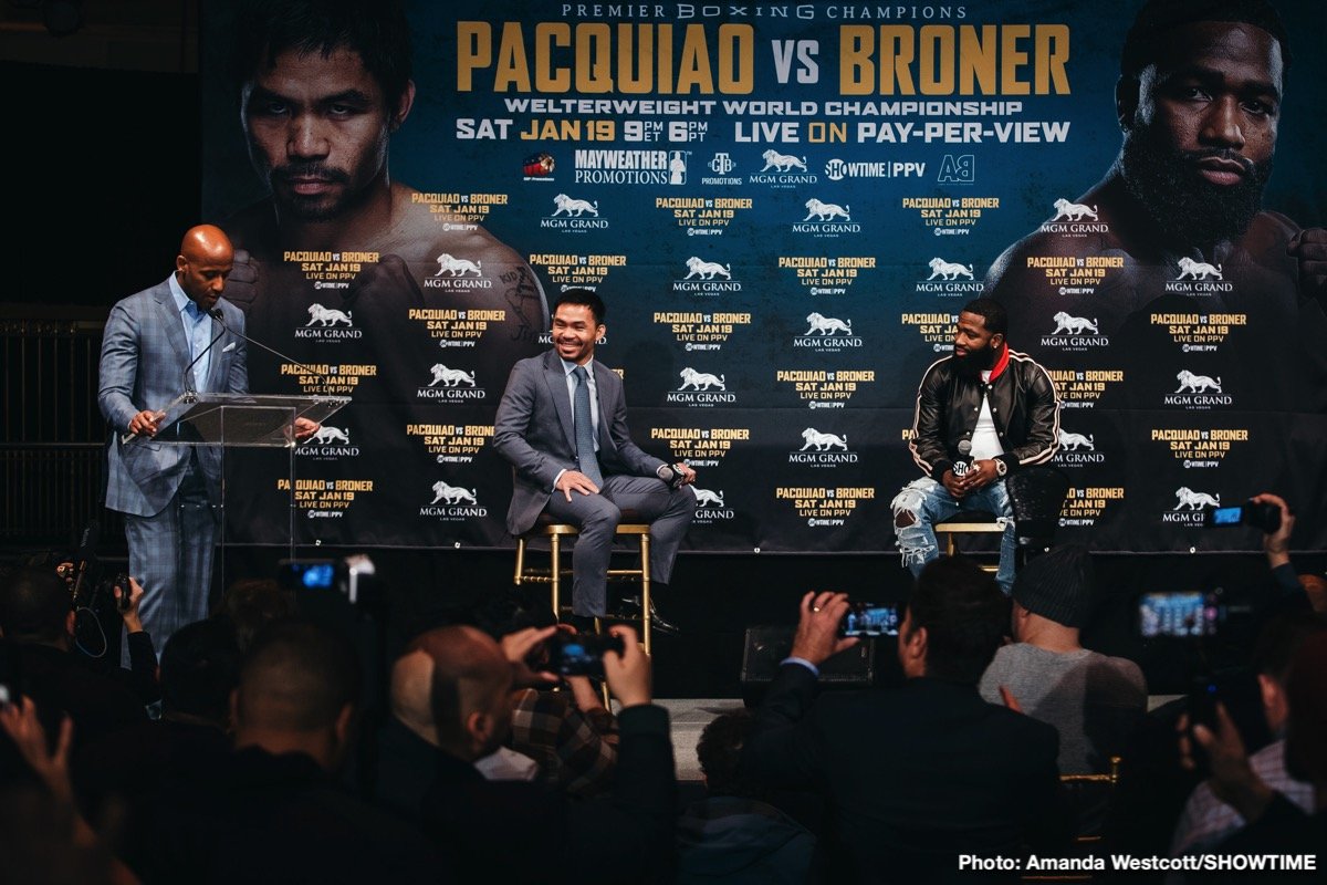 Manny Pacquiao faces Adrien Broner in Las Vegas on Jan.19