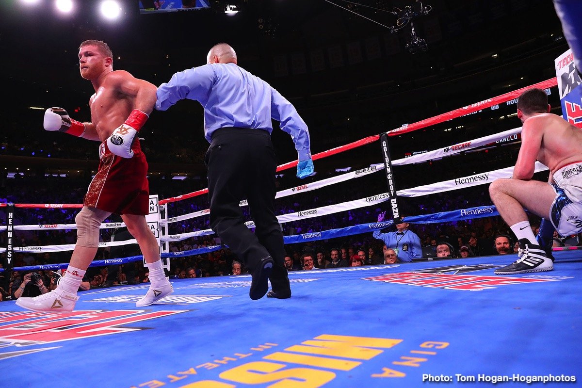 Canelo Floors Fielding Four Times To Become 3-Weight Champ In Front Of Sold-Out Madison Square Garden