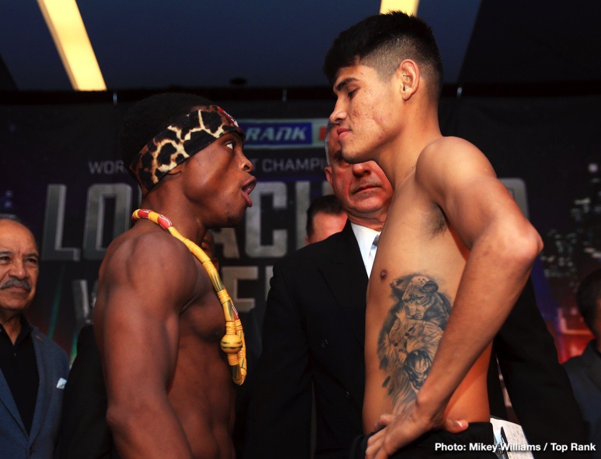 Isaac Dogboe on weight for world title defence vs Emanuel Navarrete tonight