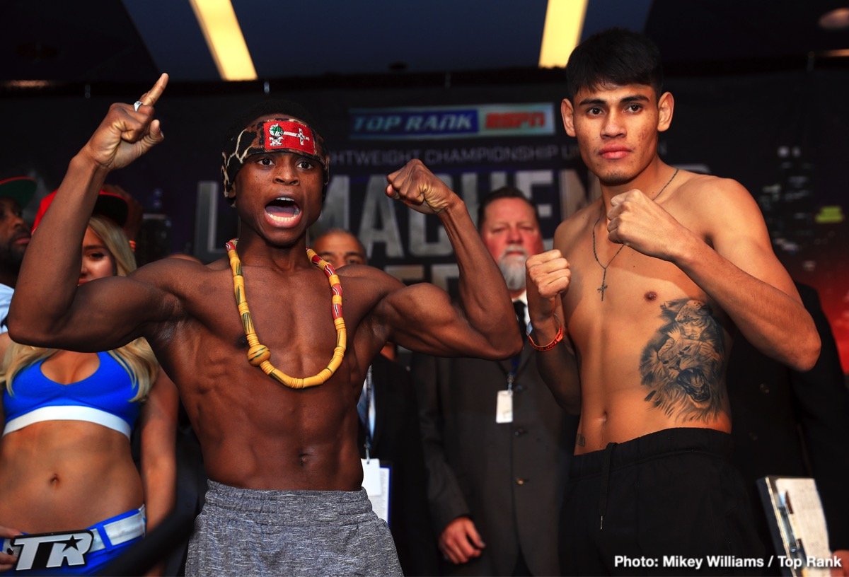 Isaac Dogboe on weight for world title defence vs Emanuel Navarrete tonight