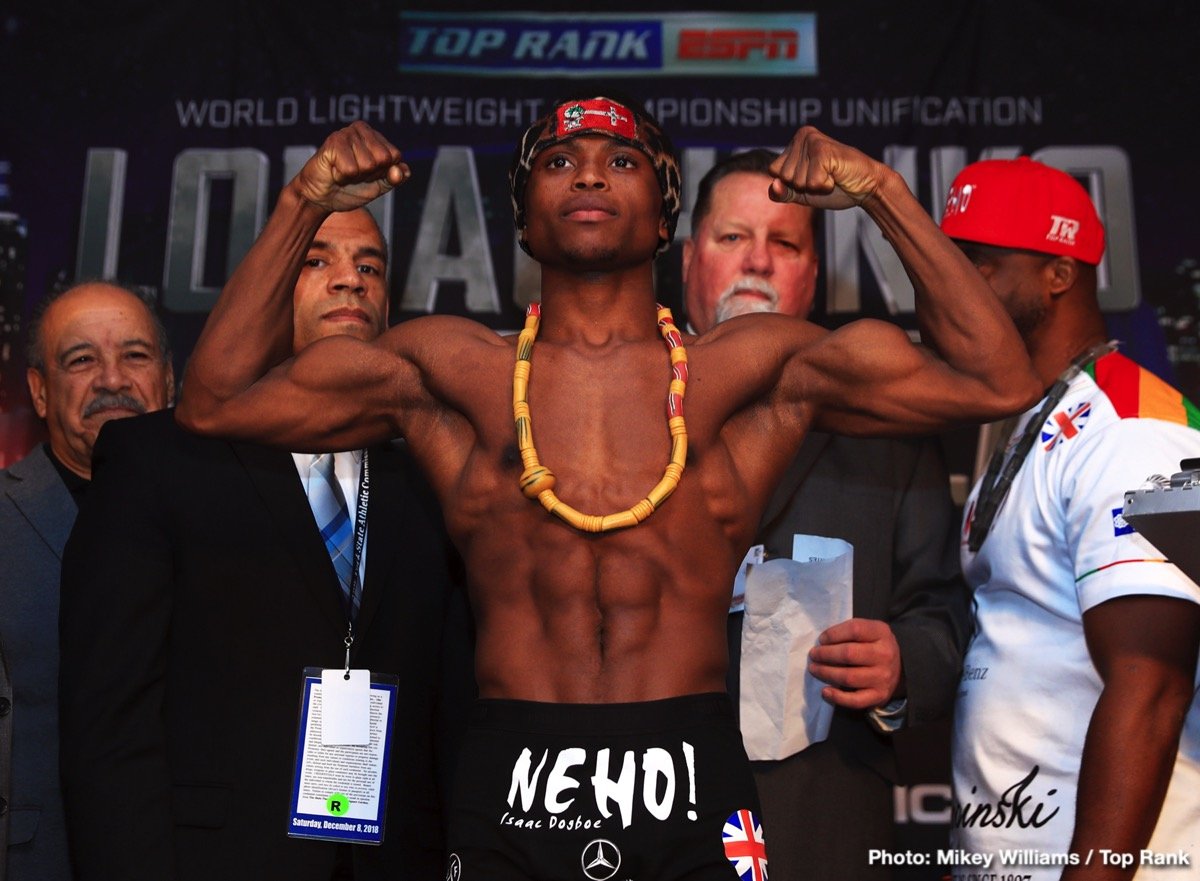 Isaac Dogboe on weight for world title defence vs Emanuel Navarrete tonight