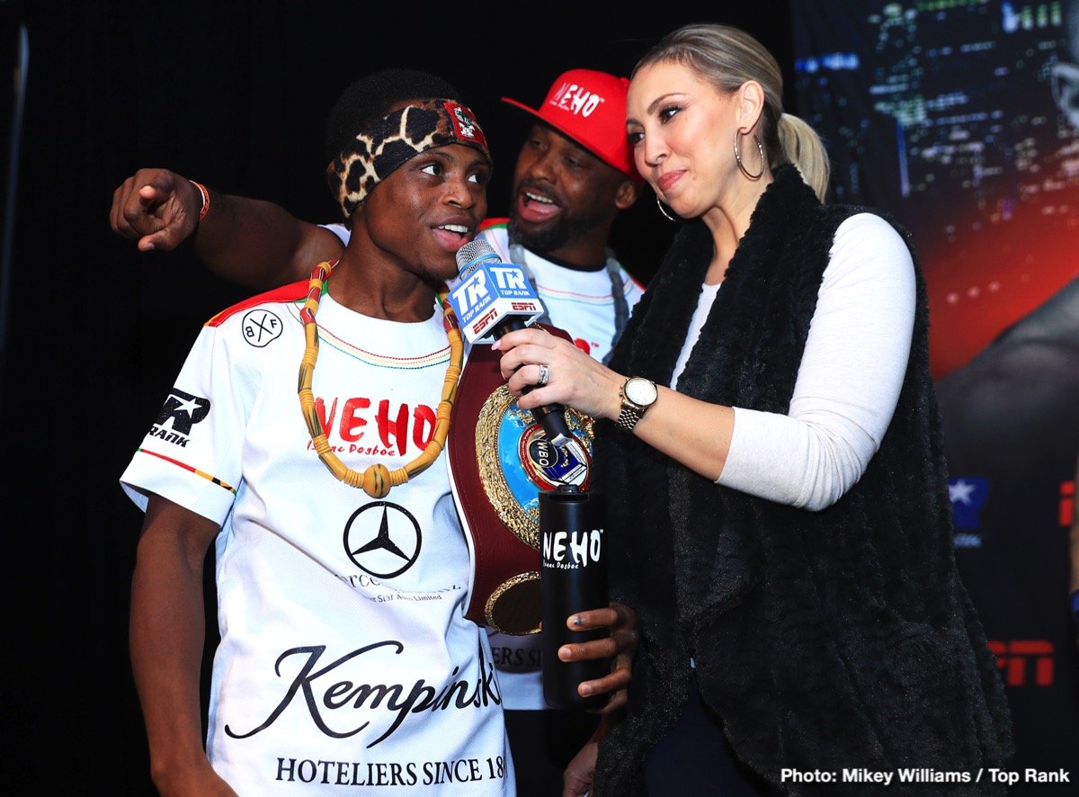 Isaac Dogboe on weight for world title defence vs Emanuel Navarrete tonight