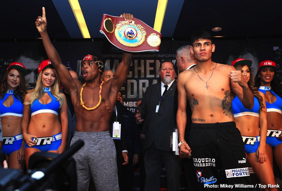 Isaac Dogboe on weight for world title defence vs Emanuel Navarrete tonight