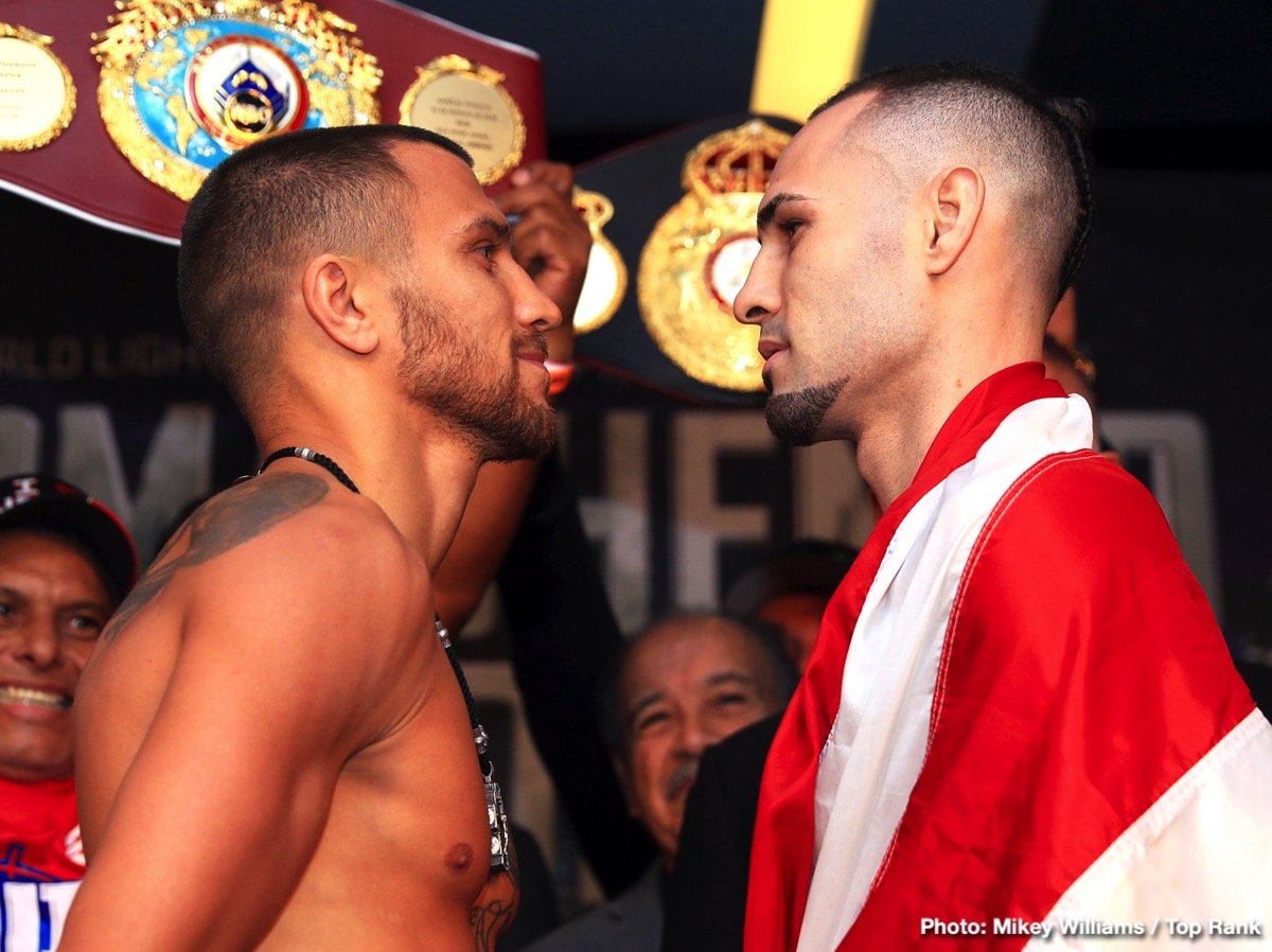 Lomachenko vs Pedraza; Dogboe vs Navarrete; Lopez vs Menard Weights & Photos