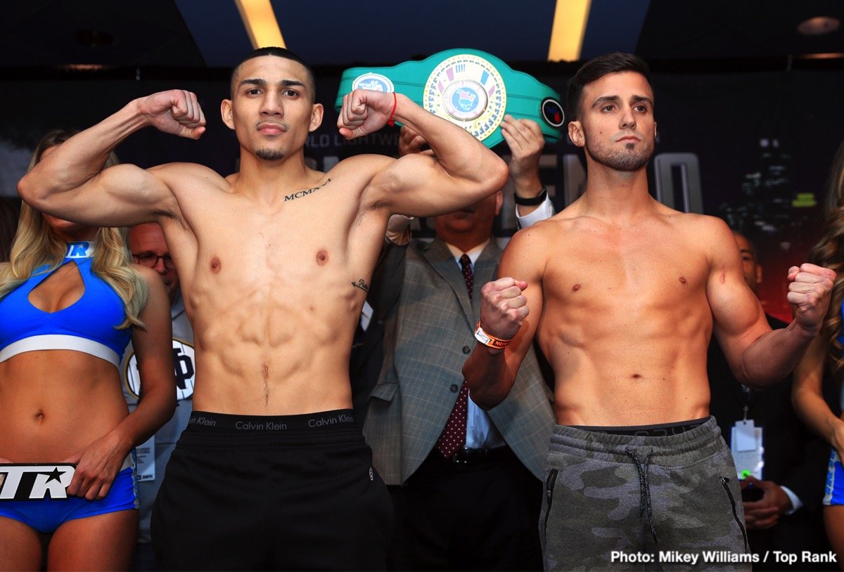 Weights: Teofimo Lopez 135 lbs vs. Mason Menard 135 lbs