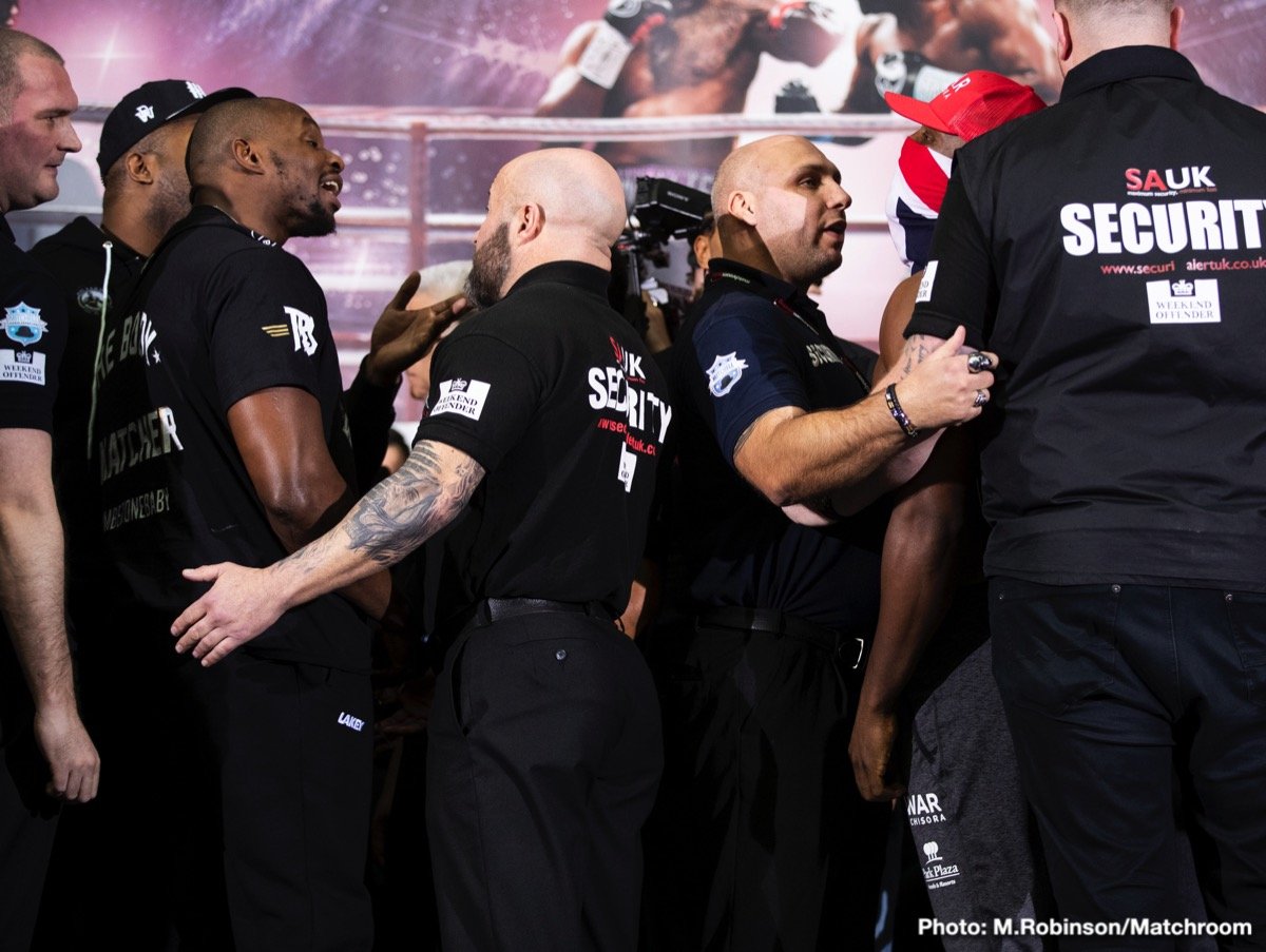 Dillian Whyte & Dereck Chisora Weigh Almost The Same at 17st 8lbs 8oz and 17st 8lbs and 3oz respectively