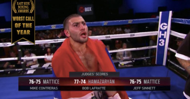 Thomas Mattice Decisions Zhora Hamazaryan: East Side Boxing’s Worst Decision of 2018!