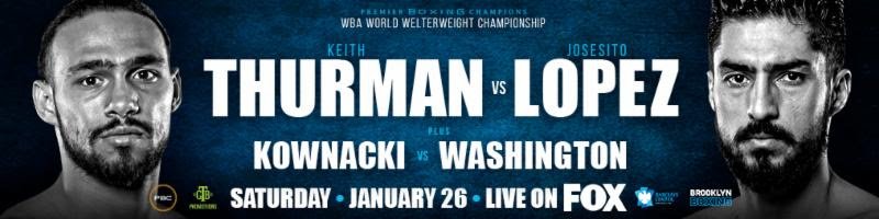 Keith Thurman vs. Josesito Lopez undercard info for Jan.26 on FS1 & FOX Deportes Antuanne Russell Chordale Booker Chris Colbert Josesito