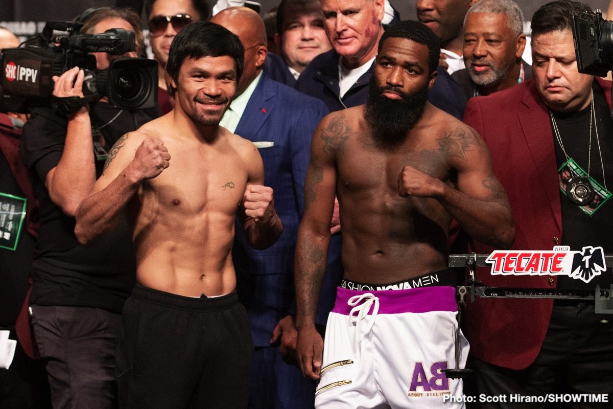 Manny Pacquiao Vs. Adrien Broner Final Weights, Quotes & Photos Adrien Broner Manny Pacquiao Boxing News
