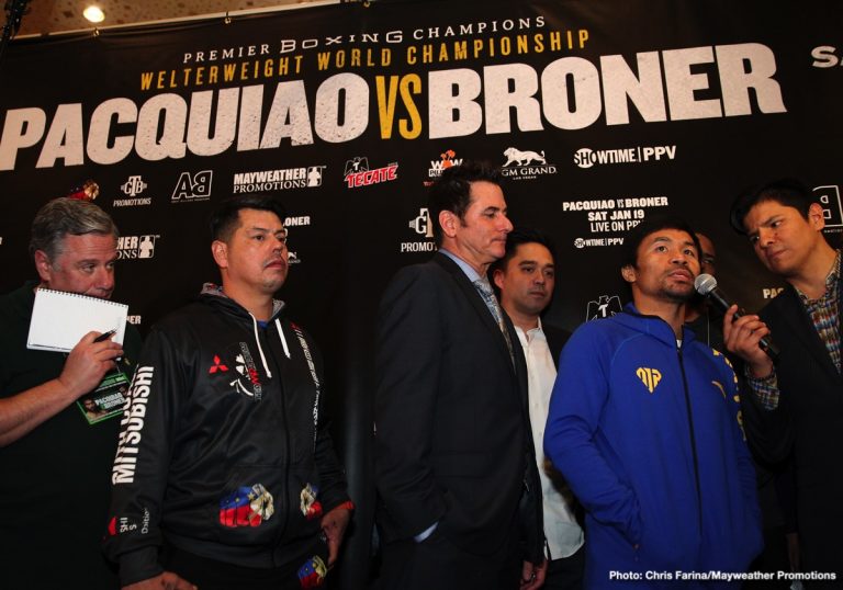 Pacquiao & Broner arrive at MGM Grand for Saturday's fight
