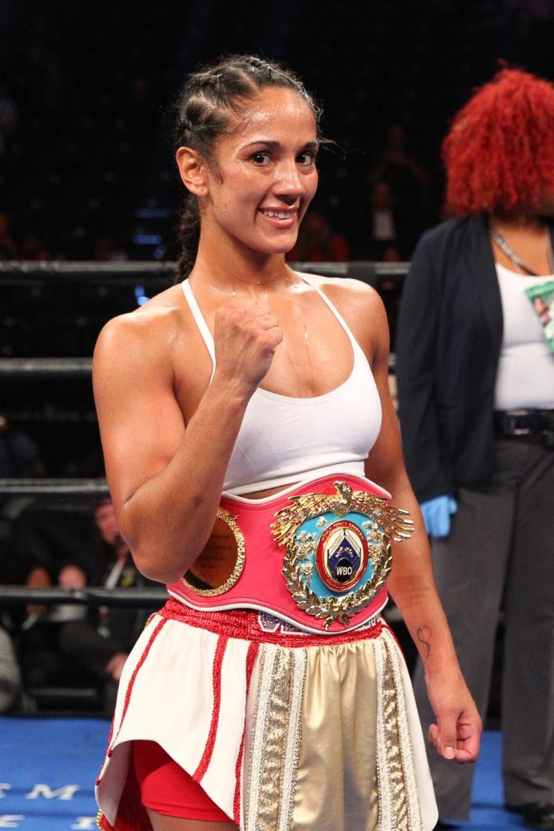 Amanda Serrano vs Eva Voraberger on Andrade - Akavov DAZN undercard Amanda Serrano Eva Voraberger Press Room