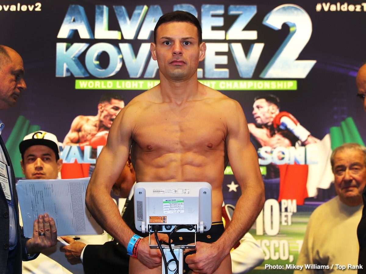 Weigh In Photos - Eleider Alvarez 174.8 lbs vs. Sergey Kovalev 174 lbs