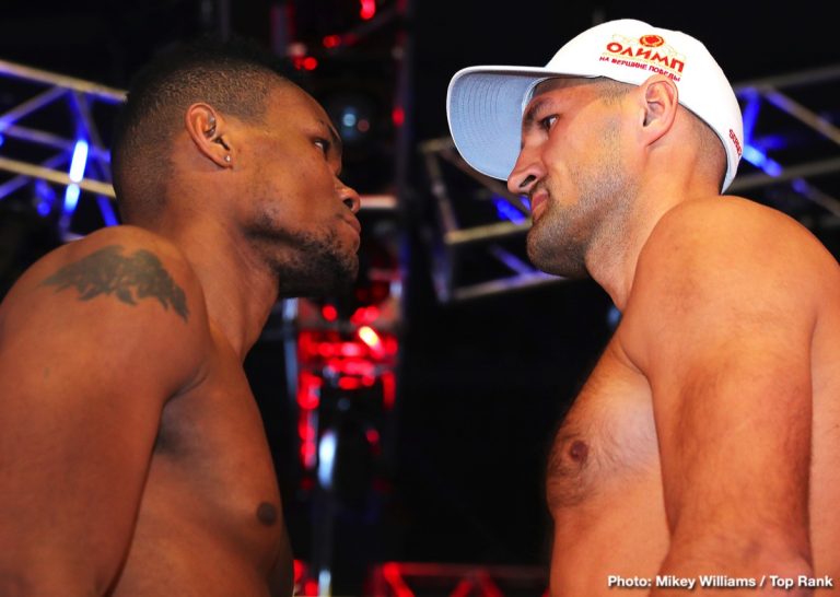 Weigh In Photos - Eleider Alvarez 174.8 lbs vs. Sergey Kovalev 174 lbs