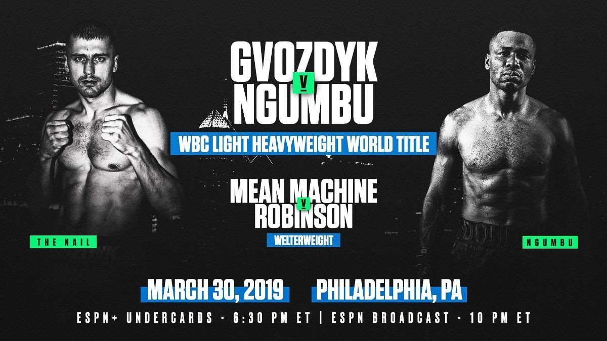 Oleksandr Gvozdyk faces Doudou Ngumbu on March 30 on ESPN Doudou Ngumbu Oleksandr