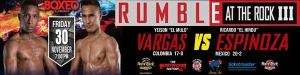 Full Card Announced for “Rumble at the Rock IV” on Friday, March 1 Hairon “El Maja” Socarras Press Room