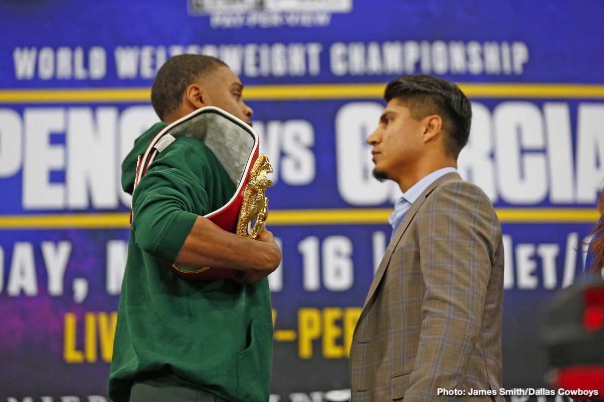 Spence-Garcia: FOX Sports Packs a Punch with Dual SkyCams, Slo-Mo Arsenal for PBC Title Fight in Arlington's ‘Cowboys Cathedral’ Errol Spence Jr. Mikey Garcia Press Room
