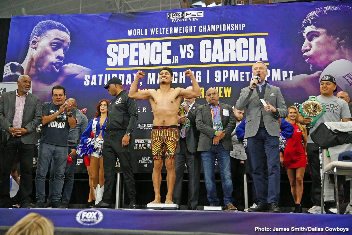 Weigh-in results: Errol Spence Jr. vs Mikey Garcia