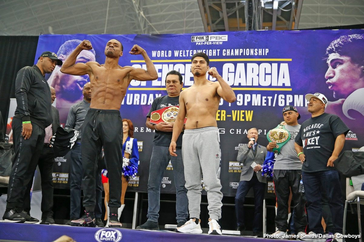Weigh-in results: Errol Spence Jr. vs Mikey Garcia