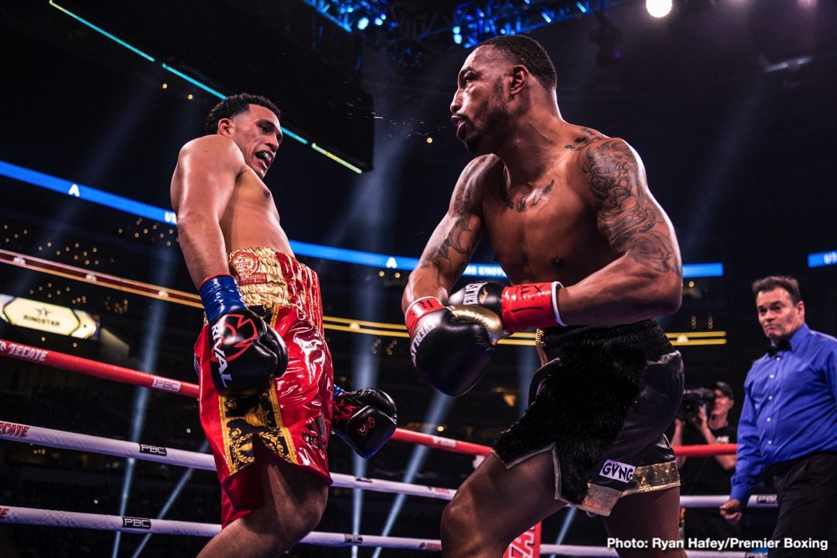 Boxing photo: David Benavidez, J'Leon Love, Luis Nery image RESULTS: David Benavidez Scores Second-Round TKO of J'Leon Love; Luis Nery Stops Arroyo