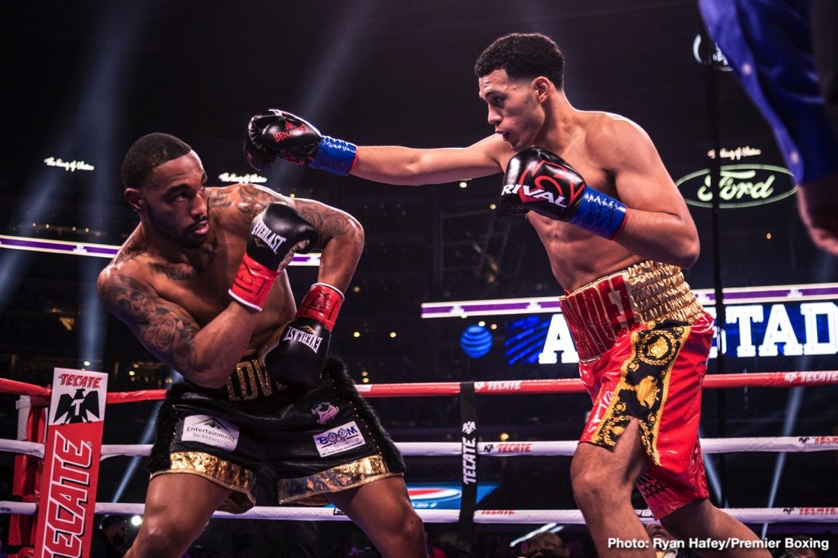 Boxing photo: David Benavidez, J'Leon Love, Luis Nery image RESULTS: David Benavidez Scores Second-Round TKO of J'Leon Love; Luis Nery Stops Arroyo