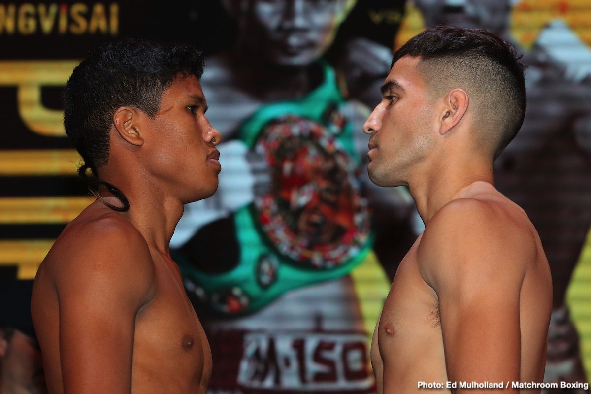 Boxing photo: Juan Francisco Estrada, Srisaket Sor Rungvisai image Rungvisai vs. Estrada II - Weigh In Results & Quotes
