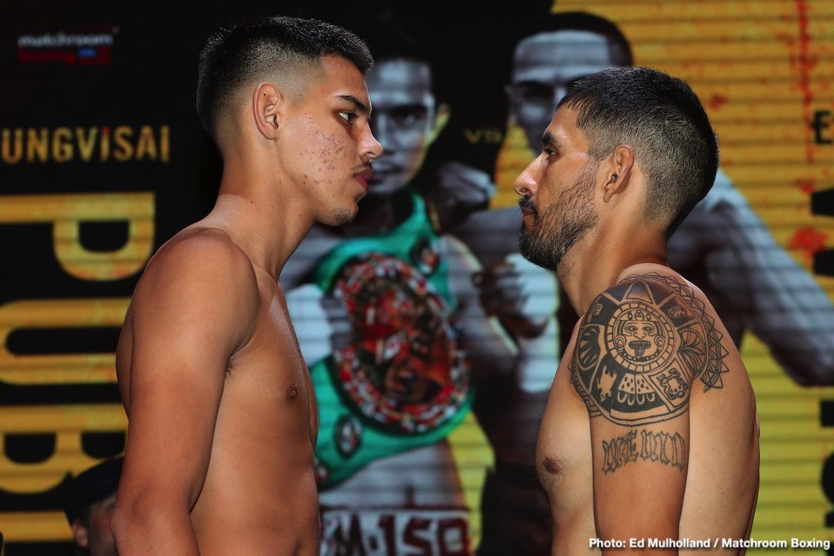 Boxing photo: Juan Francisco Estrada, Srisaket Sor Rungvisai image Rungvisai vs. Estrada II - Weigh In Results & Quotes