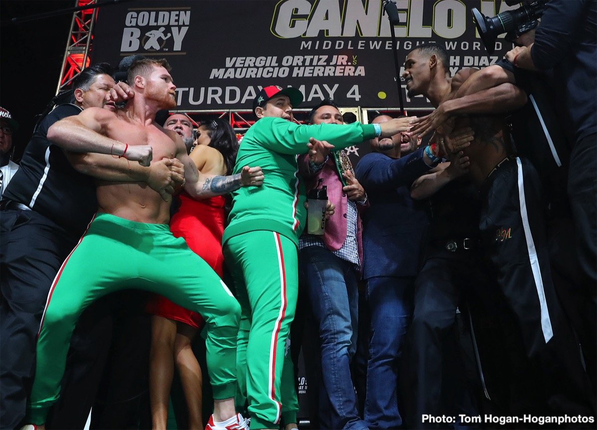 Canelo/Jacobs Weigh-In “Scuffle” - De La Hoya: Jacobs Looked Very Nervous, Hearn: Canelo Was Rattled