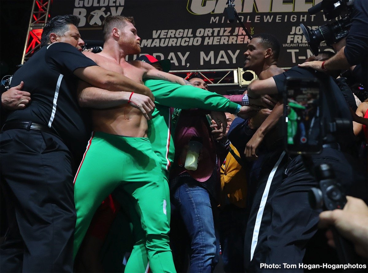 Canelo/Jacobs Weigh-In “Scuffle” - De La Hoya: Jacobs Looked Very Nervous, Hearn: Canelo Was Rattled