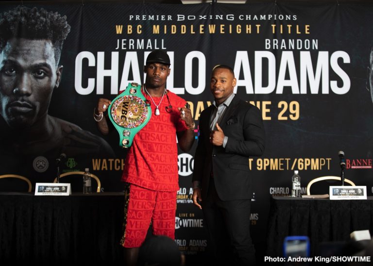 Jermall Charlo and Brandon Adams interview transcript for this Saturday