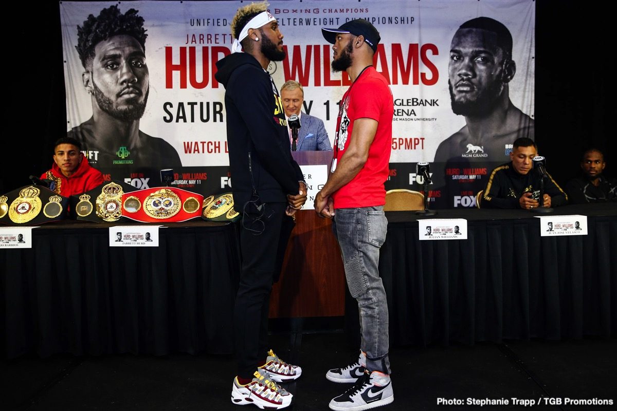 Boxing photo: Jarrett Hurd, Julian "J-Rock" Williams, Mario Barrios, Matt Korobov image Jarrett Hurd and Julian 'J-Rock' Williams final quotes for Saturday