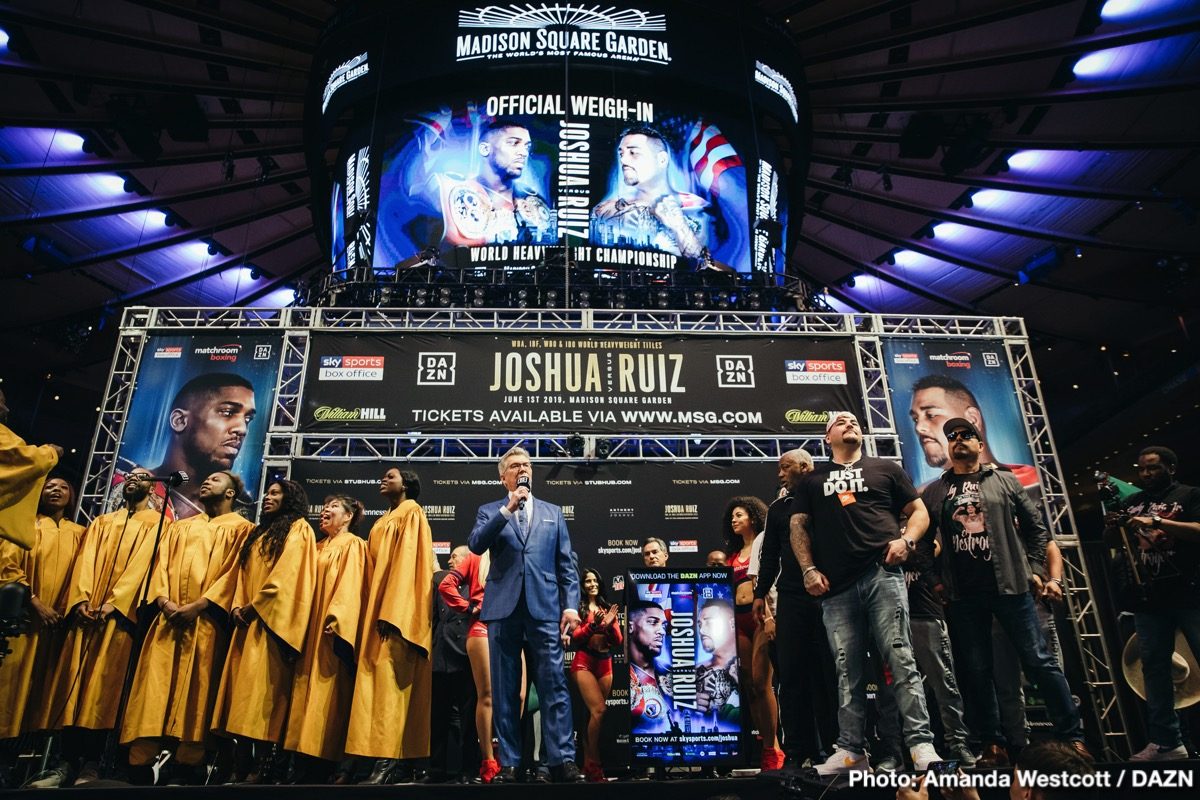 Anthony Joshua vs. Andy Ruiz - Weigh-in results