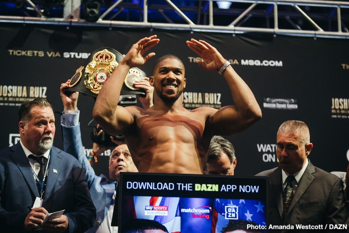 Anthony Joshua vs. Andy Ruiz - Weigh-in results