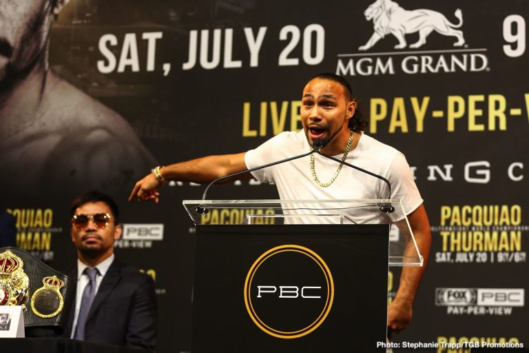 Keith Thurman Says He'll Retire Manny Pacquiao With Win On July 20th – But Could It Be The Other Way Round?