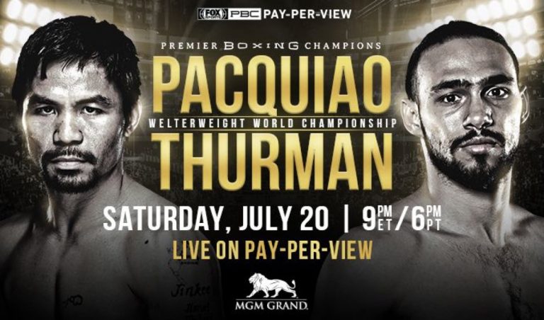 Pacquiao vs Thurman on FOX PPV in Las Vegas on July 20