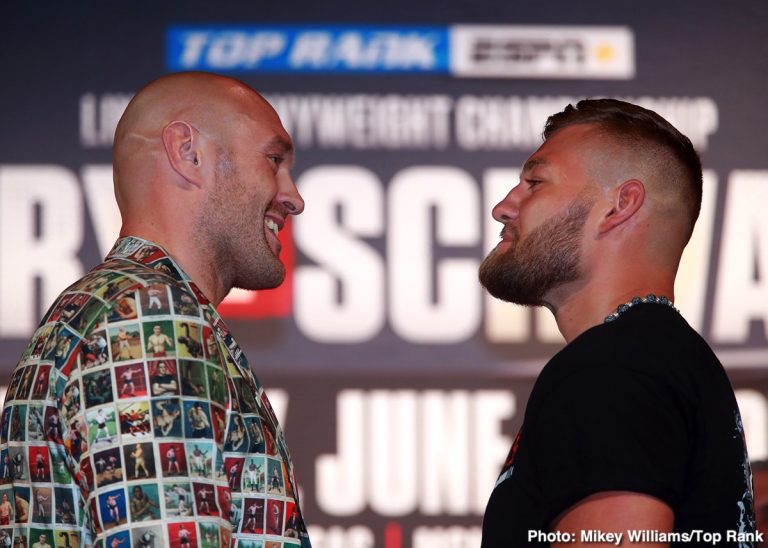 Photo: Tyson Fury and Tom Schwarz quotes for Saturday on ESPN+ Tyson Fury and Tom Schwarz quotes for Saturday on ESPN+