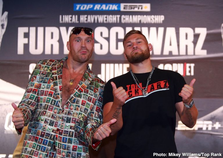 Tyson Fury fights Tom Schwarz this Saturday LIVE on ESPN+