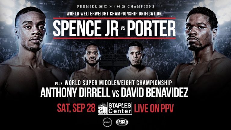 Errol Spence Jr. faces Shawn Porter on September 29 on Fox Sports PPV