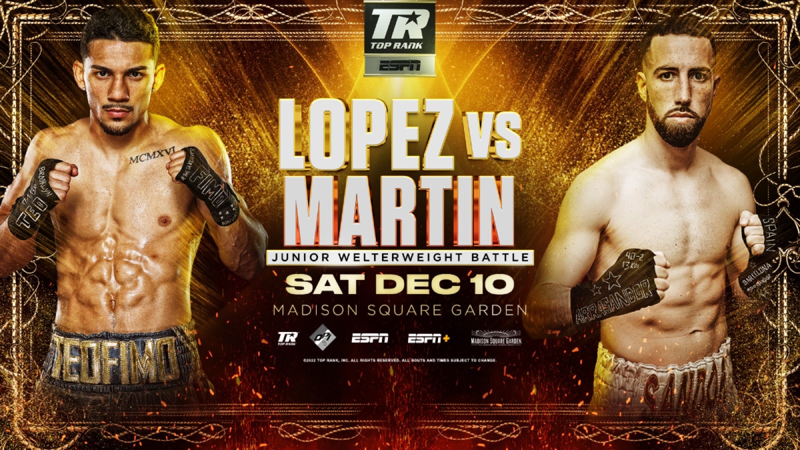 Teofimo Lopez v Sandor Martin headlines a loaded quadruple-header LIVE on ESPN