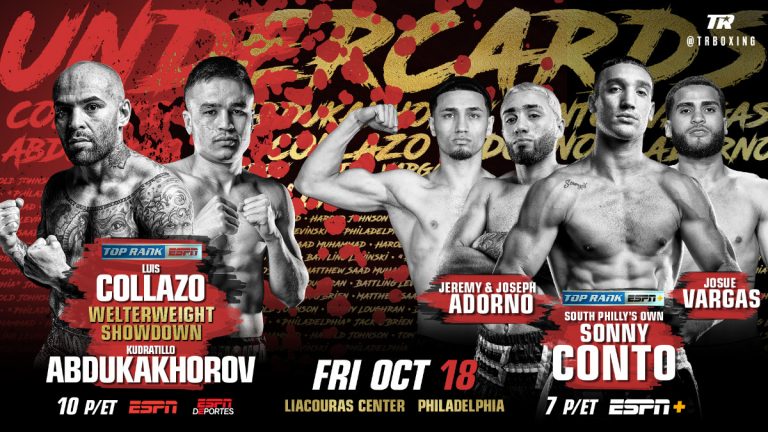 Beterbiev vs. Gvozdyk undercard: Collazo vs.Abdukakhorov on October 18 LIVE on ESPN+