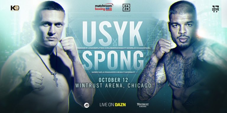 Oleksandr Usyk - Tyrone Spong October 12 at the Wintrust Arena in Chicago