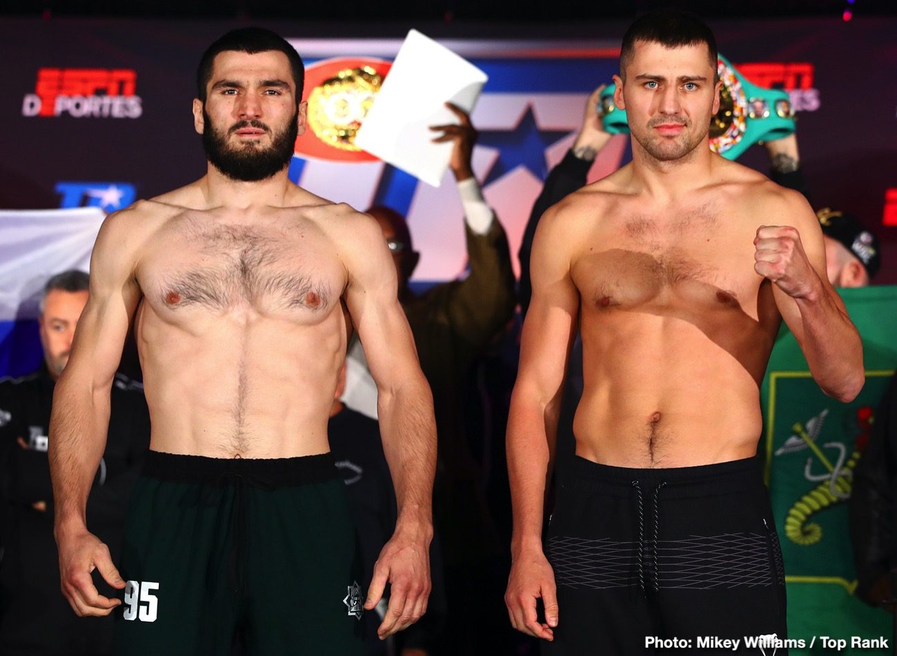 Boxing photo: Artur Beterbiev, Luis Collazo, Oleksandr Gvozdyk, Top Rank Boxing image Oleksandr Gvozdyk and Artur Beterbiev make weight