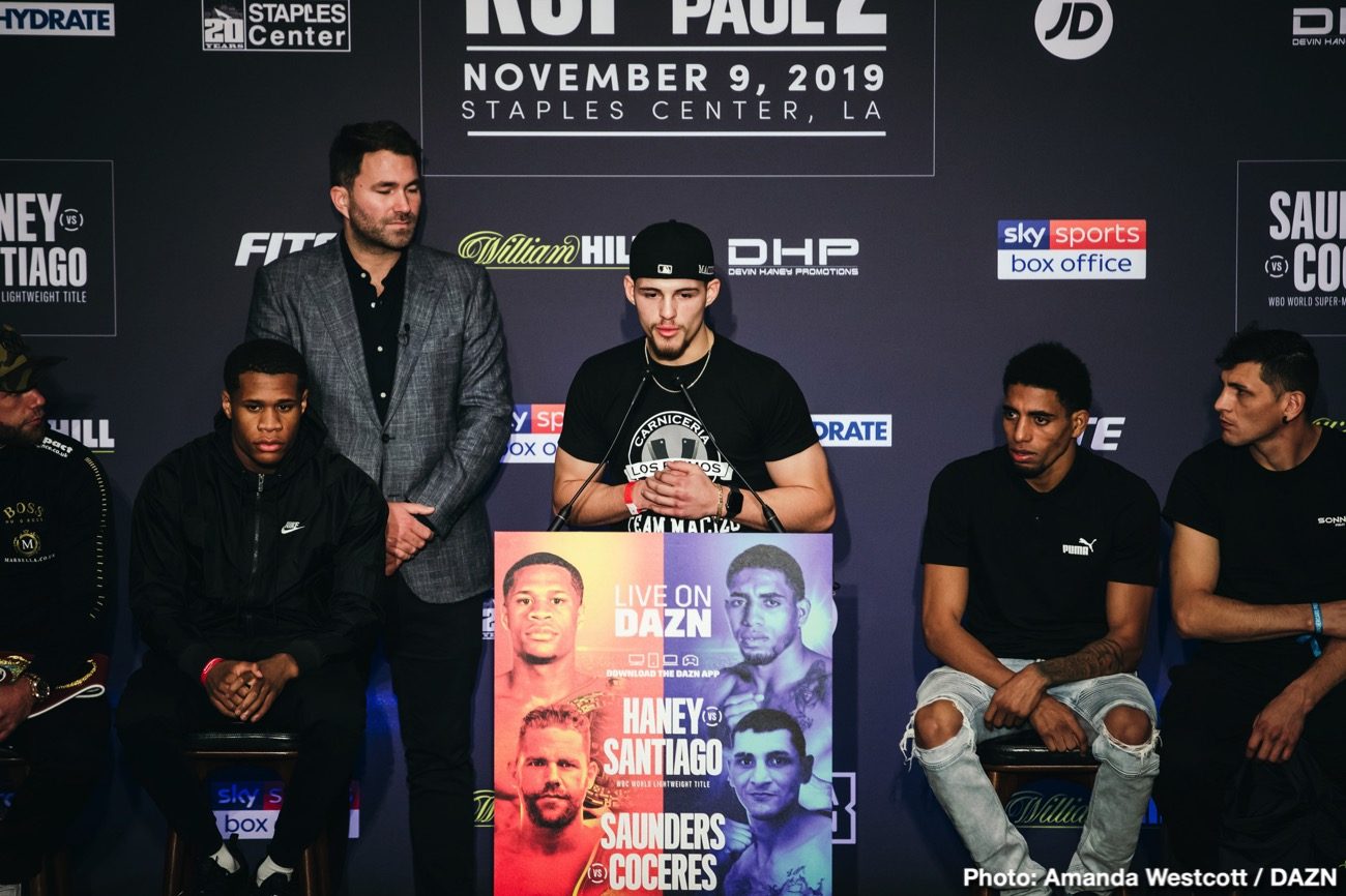 Saunders vs Coceres, Haney vs Santiago DAZN Weigh In Results