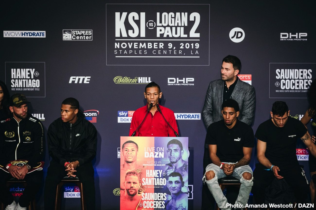 Saunders vs Coceres, Haney vs Santiago DAZN Weigh In Results