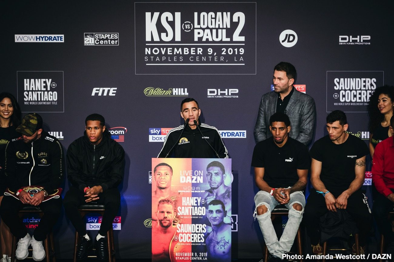 Saunders vs Coceres, Haney vs Santiago DAZN Weigh In Results