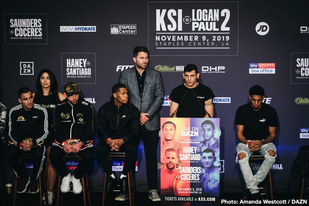 Saunders vs Coceres, Haney vs Santiago DAZN Weigh In Results