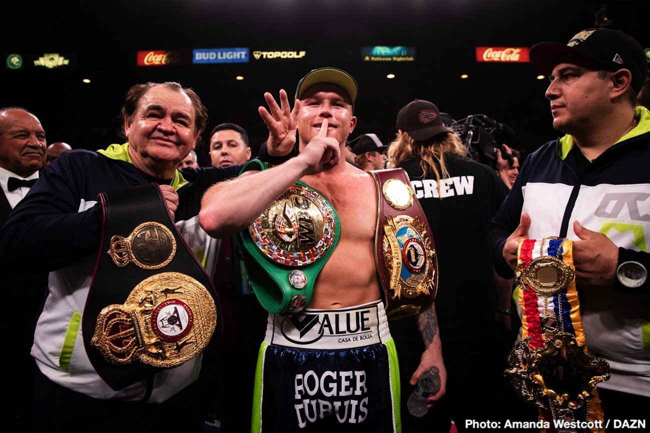 Oscar De La Hoya, Saul “Canelo” Alvarez, Sergey Kovalev boxing image / photo