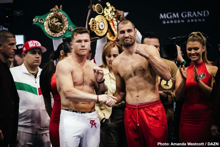 Canelo, Kovalev / Garcia, Duno - Weigh In Results