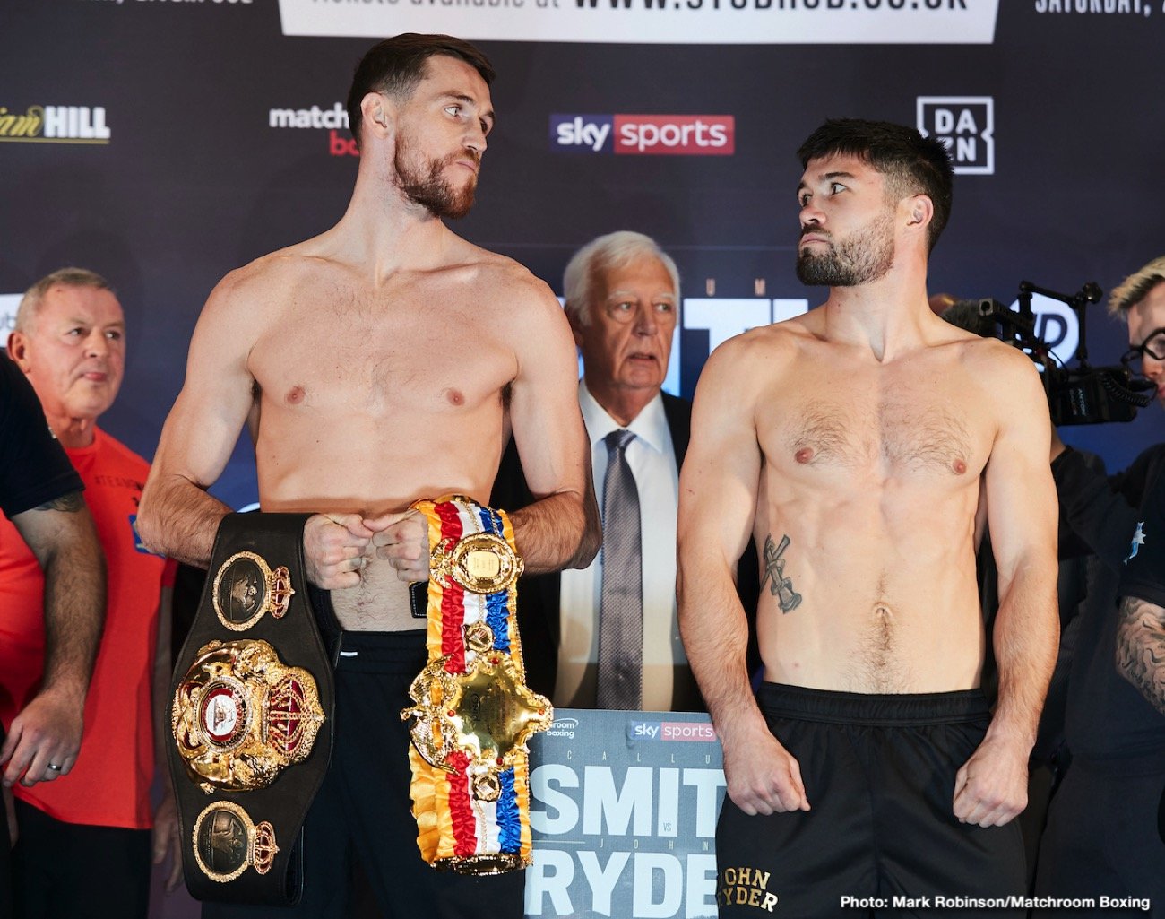 WATCH LIVE: Callum Smith - Ryder Weigh In Live Stream 5 Callum Smith, John Ryder - John Ryder has warned Callum Smith that he is ready to rip his WBA Super-Middleweight World title away from him and shatter his Anfield dream when they collide at the M&S Bank Arena Liverpool on Saturday, live on Sky Sports in the UK and DAZN in the US.